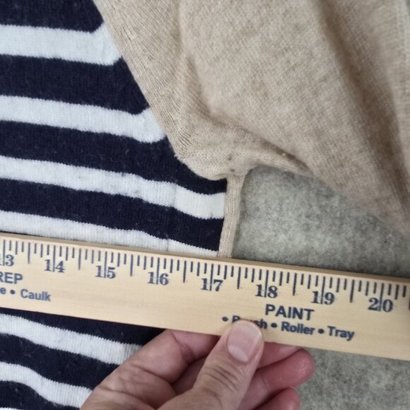 J.Crew Womens Beige & Navy Striped Sweater With Button Details Size S - Picture 9 of 9